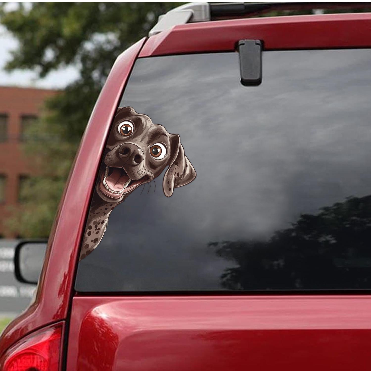 Adesivo per auto con cane Bracco tedesco a pelo corto, regali per amanti dei cani, adesivo per auto con cane Bracco, adesivi per finestrini auto, ades