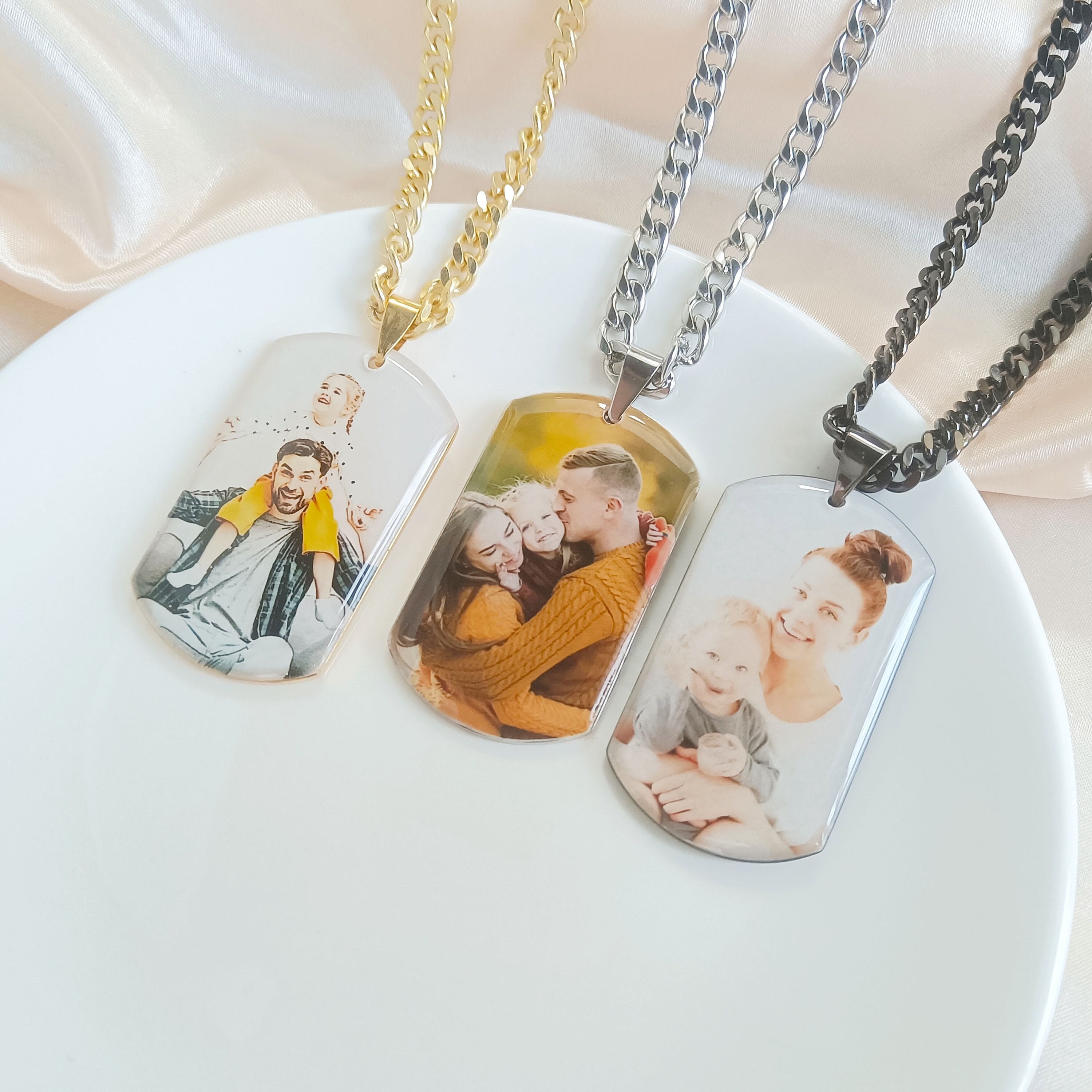 Collana personalizzata con targhetta per cani con foto, collana con foto personalizzata, targhetta per cani con foto, pendente con targhetta per cani