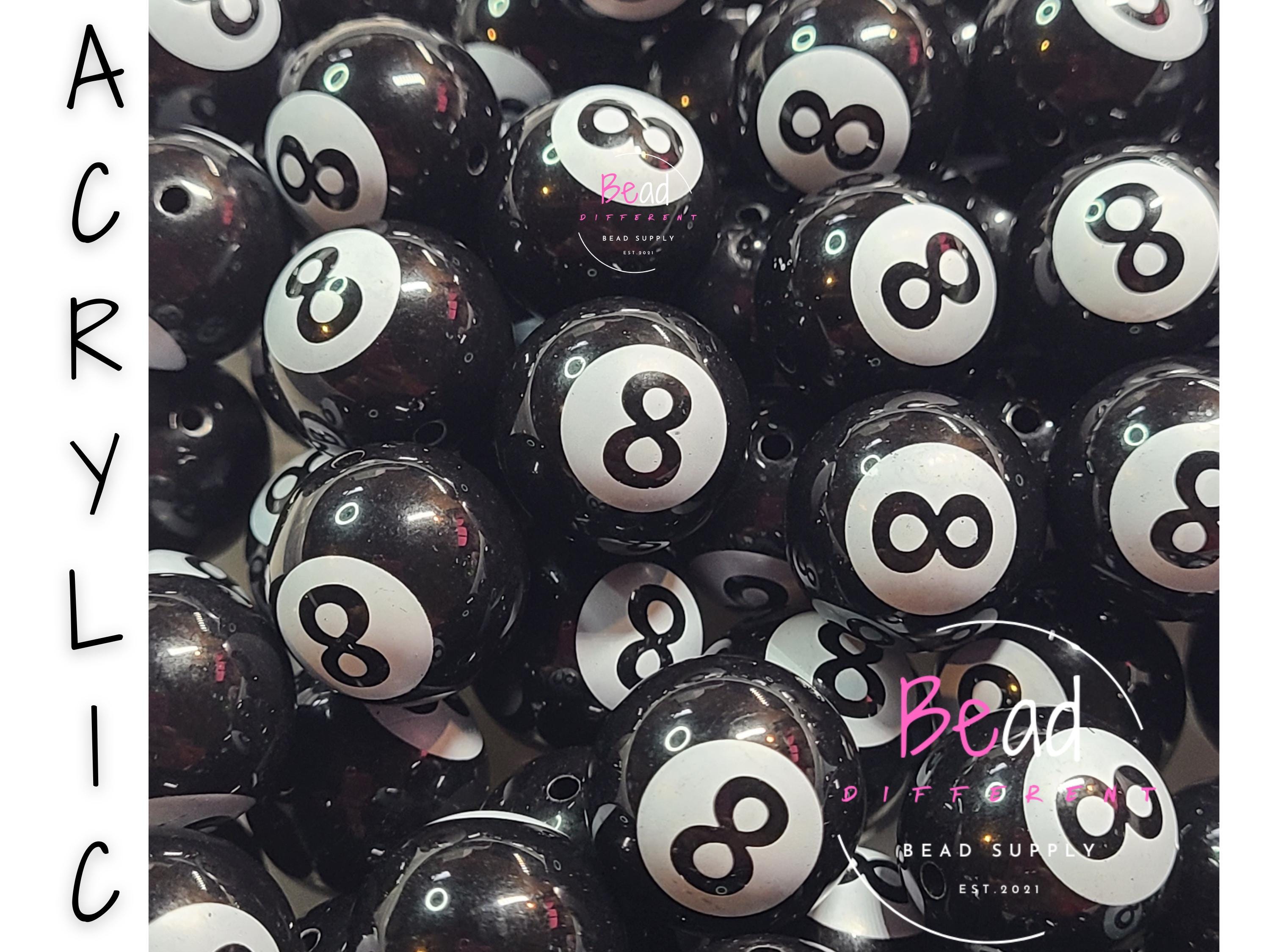 Perline Bubblegum da 20 mm, perline a 8 sfere, perline grosse, perline acriliche, perline sportive, perline da biliardo, perline per penne, perline pe