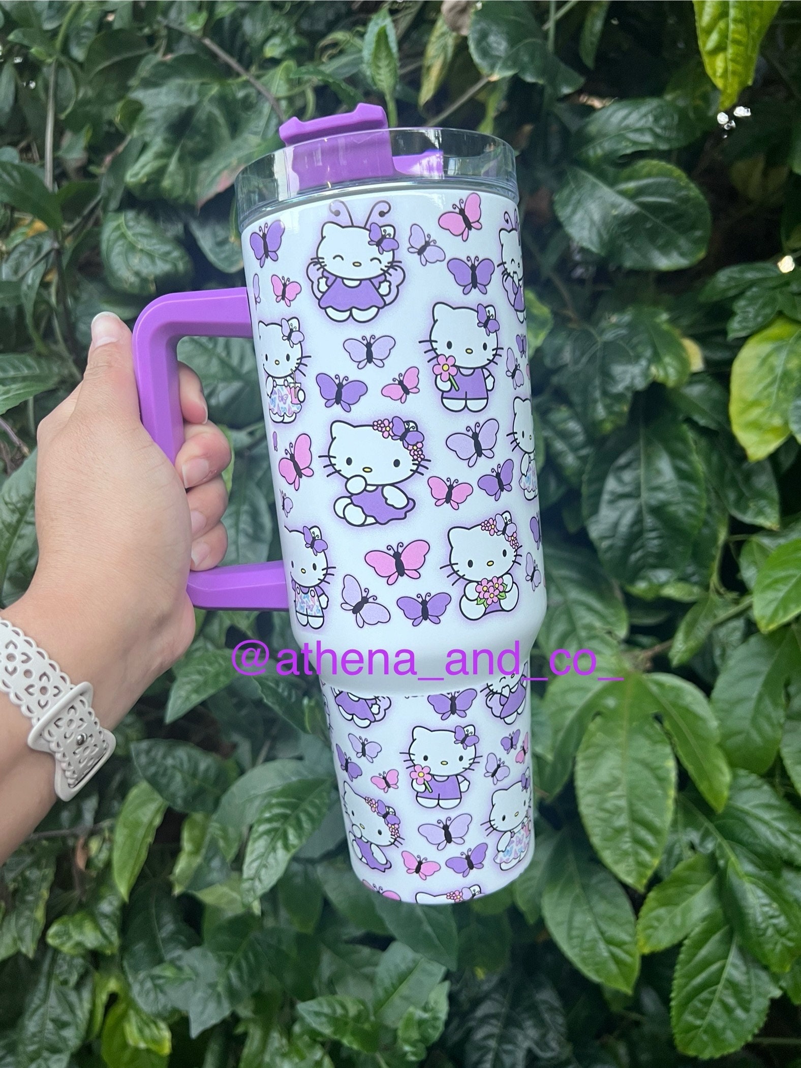 Bicchiere da 40 oz con gattino viola / bicchiere da 40 oz / tazza da viaggio / gattino / gattino e amici / bicchiere con gattino / bicchiere da 40 oz