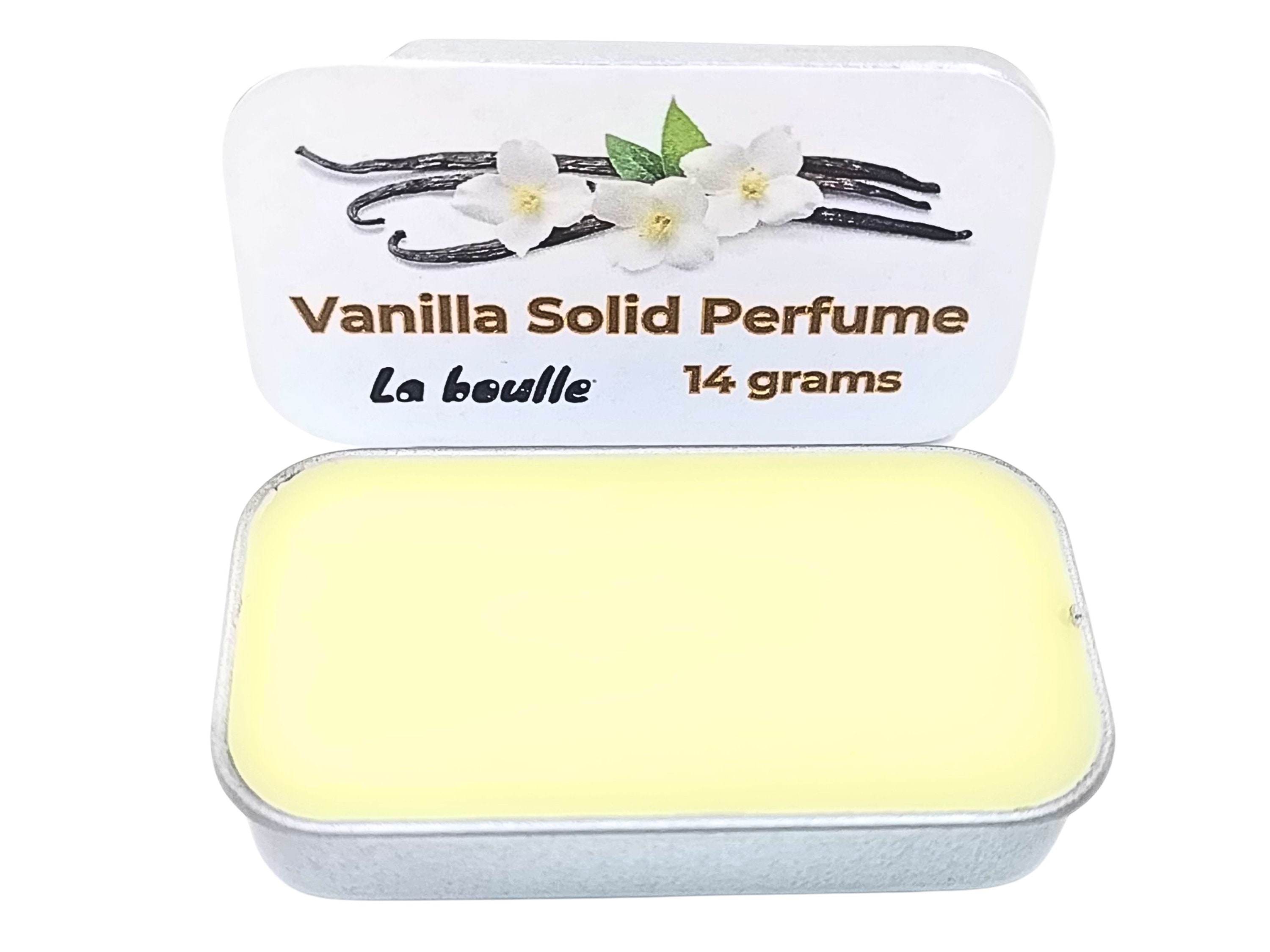 Balsamo profumato solido alla vaniglia - Profumo tascabile naturale - Fragranza adatta ai viaggi - Profumo fatto a mano per donna - Profumo analcolico