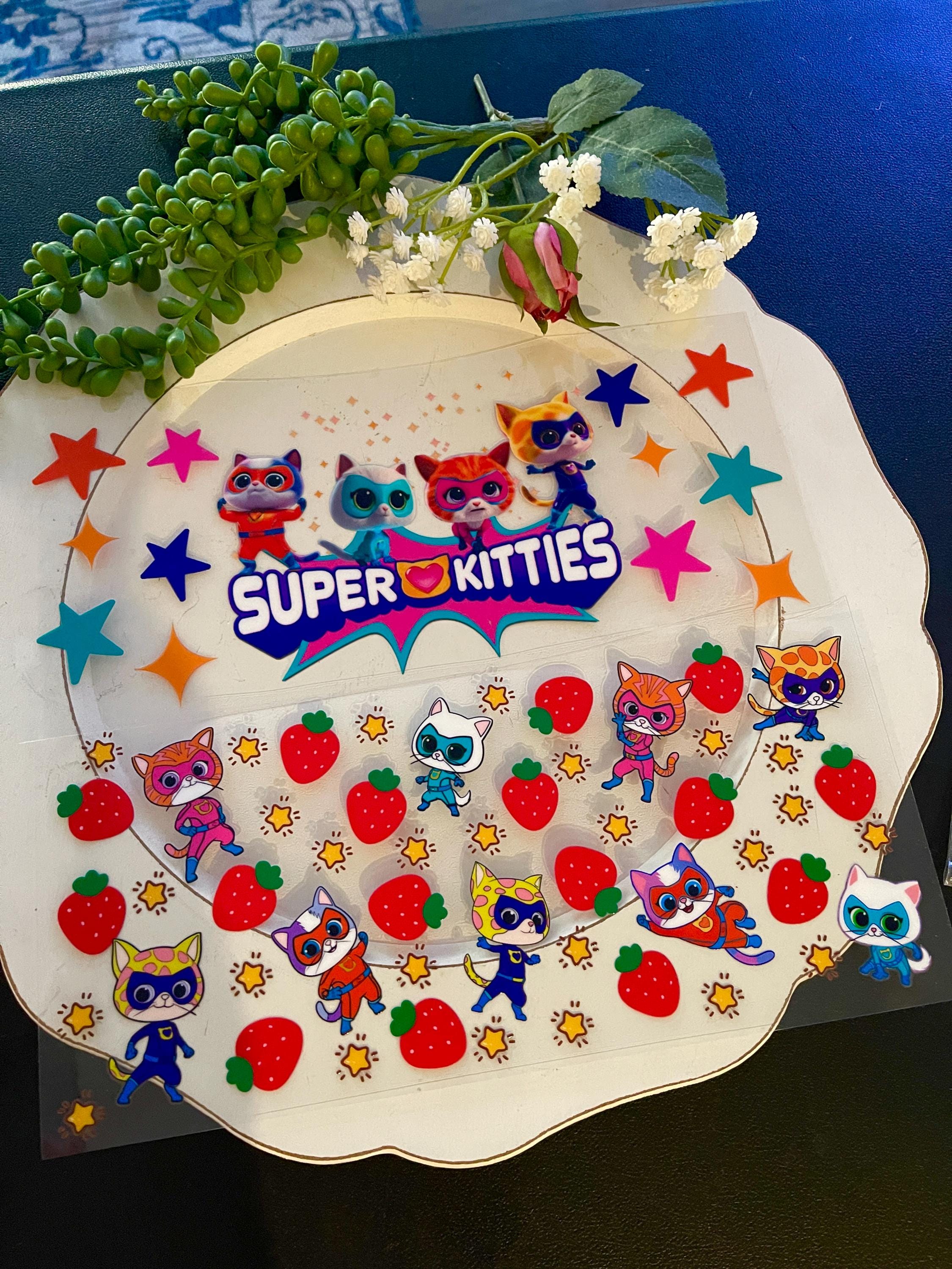 Pellicola protettiva Super Kitties UV DTF da 16 once. Stampa su entrambi i lati o su un solo lato.
