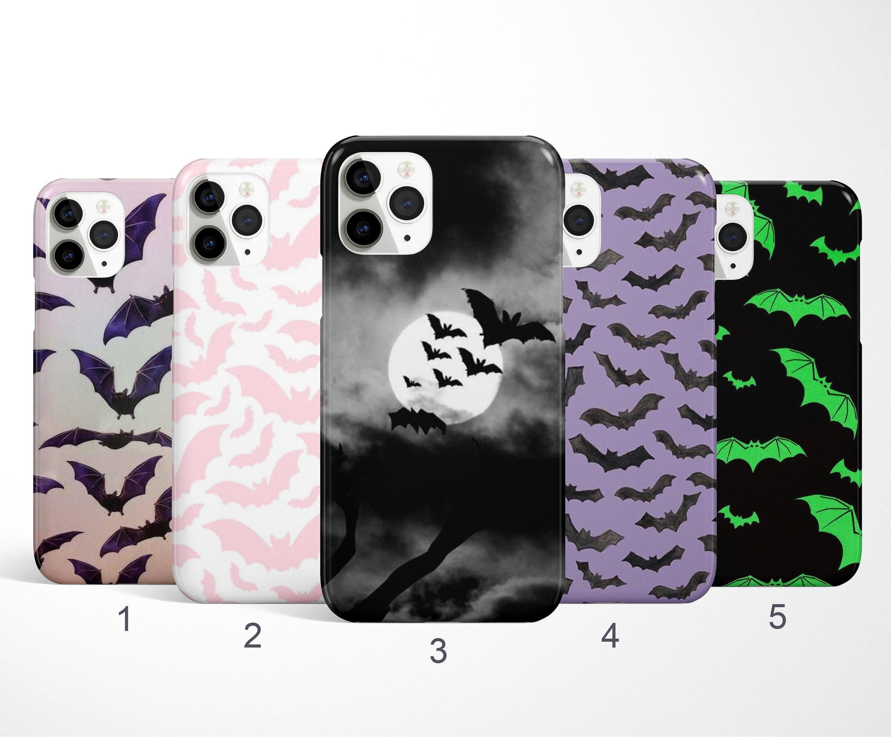 Custodia per telefono a forma di pipistrello, custodia per telefono a tema Halloween, custodia per iPhone 17, 16, 15, 14 Pro con tema natura selvaggia