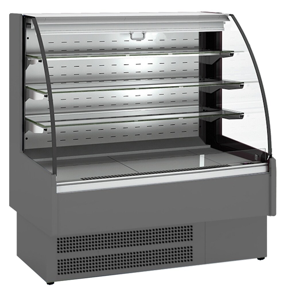 Offenes gekühltes regal schwarz, 3 regale 4 ebenen - 1650x730x1380 mm - 2090 W 230/1V - 24613167 Eurast Image