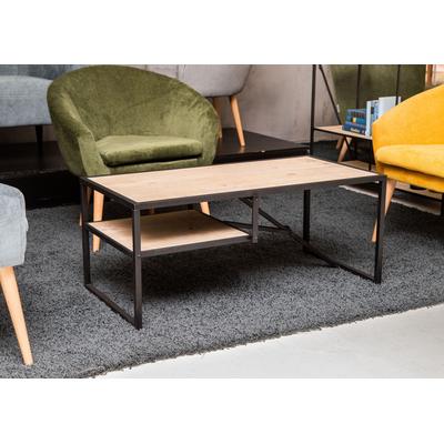 Couchtisch GUTMANN FACTORY "Alcott", schwarz (schwarz, schwarz, natur), B:100cm H:43cm T:50cm, Tische, Eckige Couchtische Image