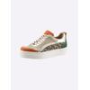 Sneaker HEINE, Damen, Gr. 41, bunt (beige, bunt), Leder, Veloursleder, Glattleder, modisch, Schuhe