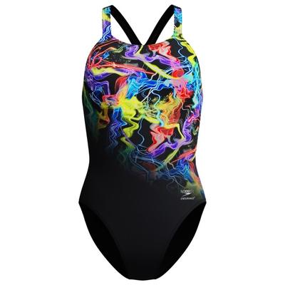 Speedo - Women's Placement Printed Powerback - Badeanzug Gr 40 schwarz Image