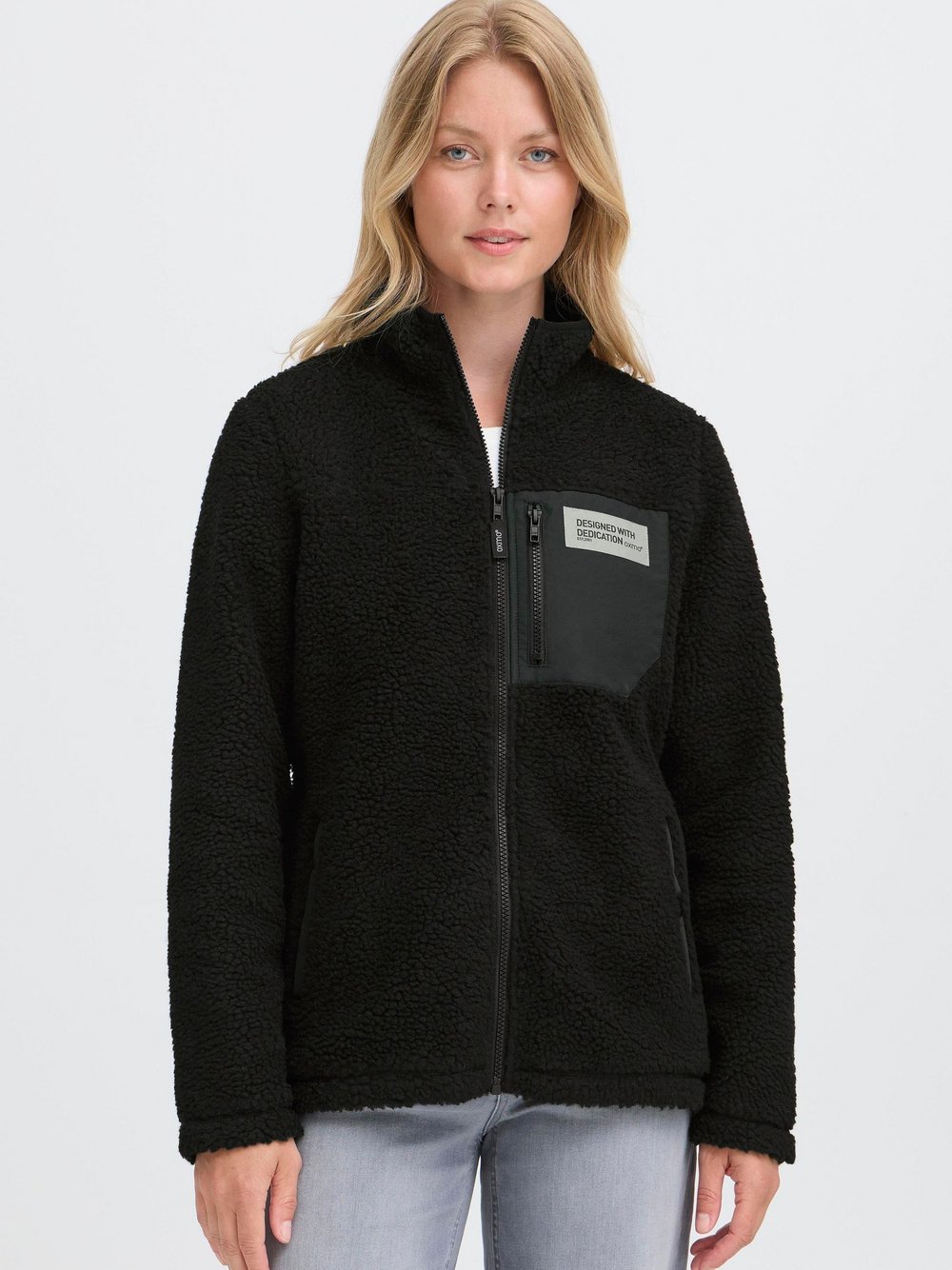 OXMO Plüschjacke Damen schwarz, XXL Image
