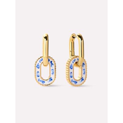 Women's Ash Double Hoop Earrings by Ana Luisa in Marble Blue (Size OS)