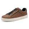 Sneaker MARCO TOZZI, Herren, Gr. 43, braun (cognac), Lederimitat, unifarben mit Farbeinsatz, sportlich, Schuhe, Freizeitschuh, Halbschuh, Schnürschuh mit seitlicher Logoprägung