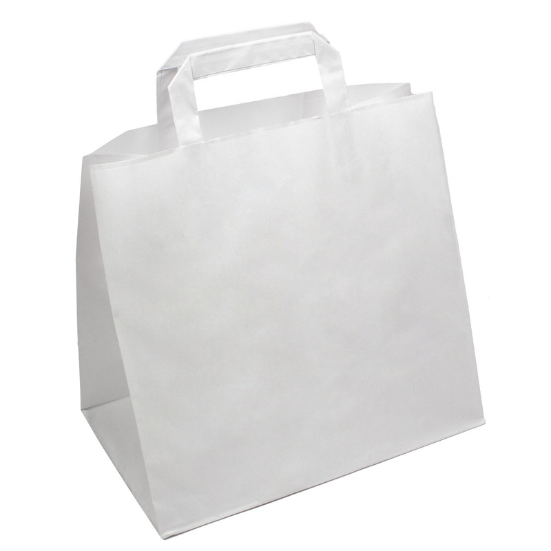 DayBays 250 Stk. Papiertüten 26+17x25 cm weiß mit Flachhenkel Image