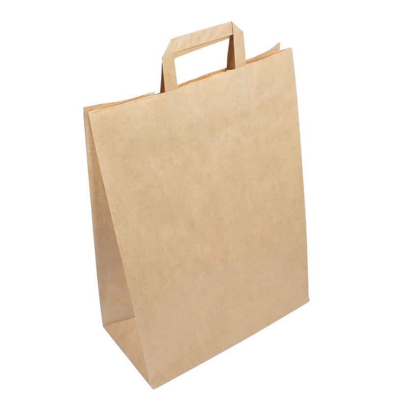 DayBays 25 Stk. Papiertüten 32+16x44 cm Braun mit Flachhenkel Image