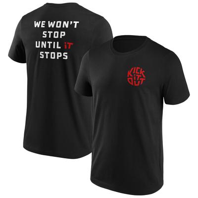 Kick It Out Slogan Graphic T-Shirt – Schwarz/Rot – Herren Image