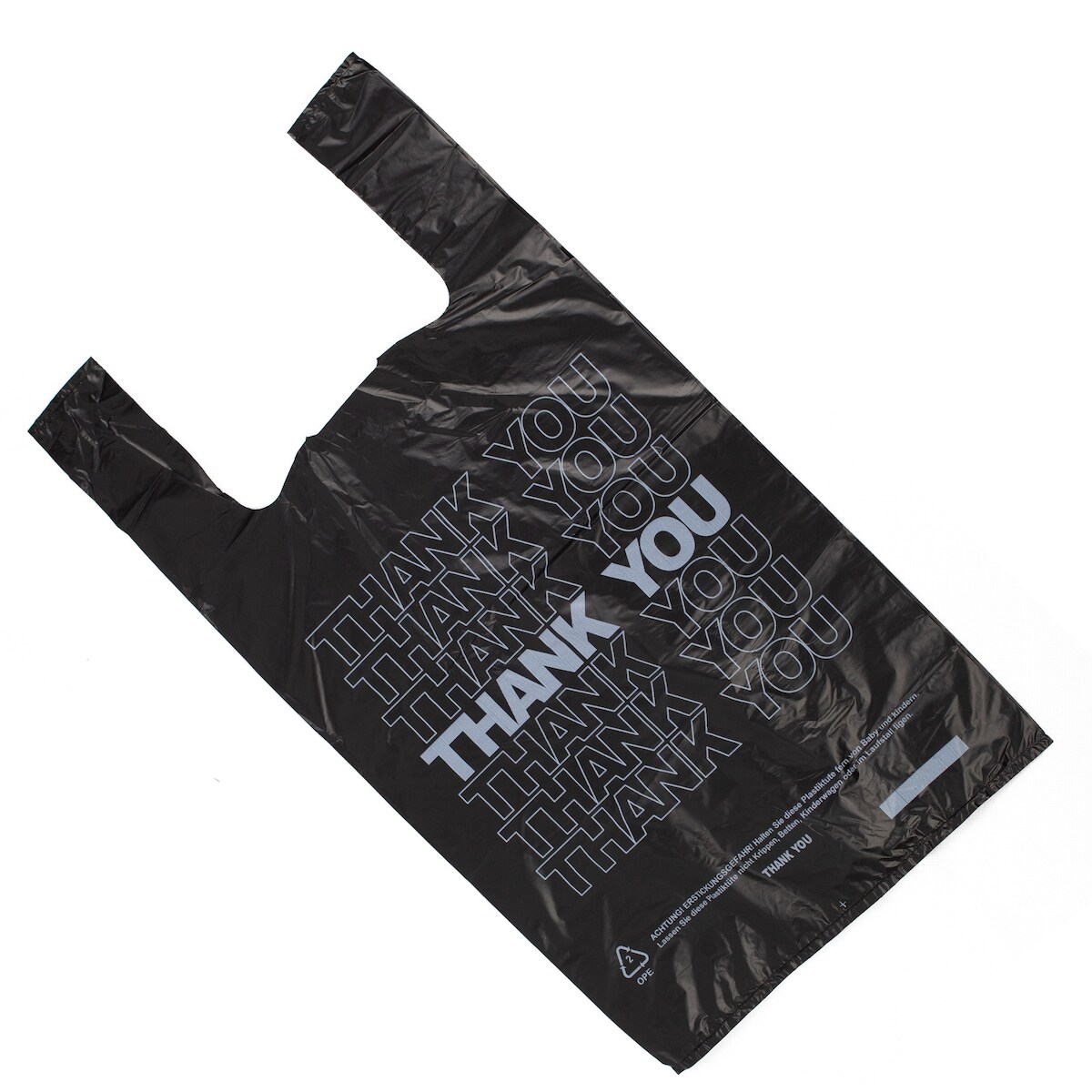 DayBays 200 Stk. Hemdchentragetaschen 30+15x55 cm HDPE Mit Druck Thank You geblockt Image