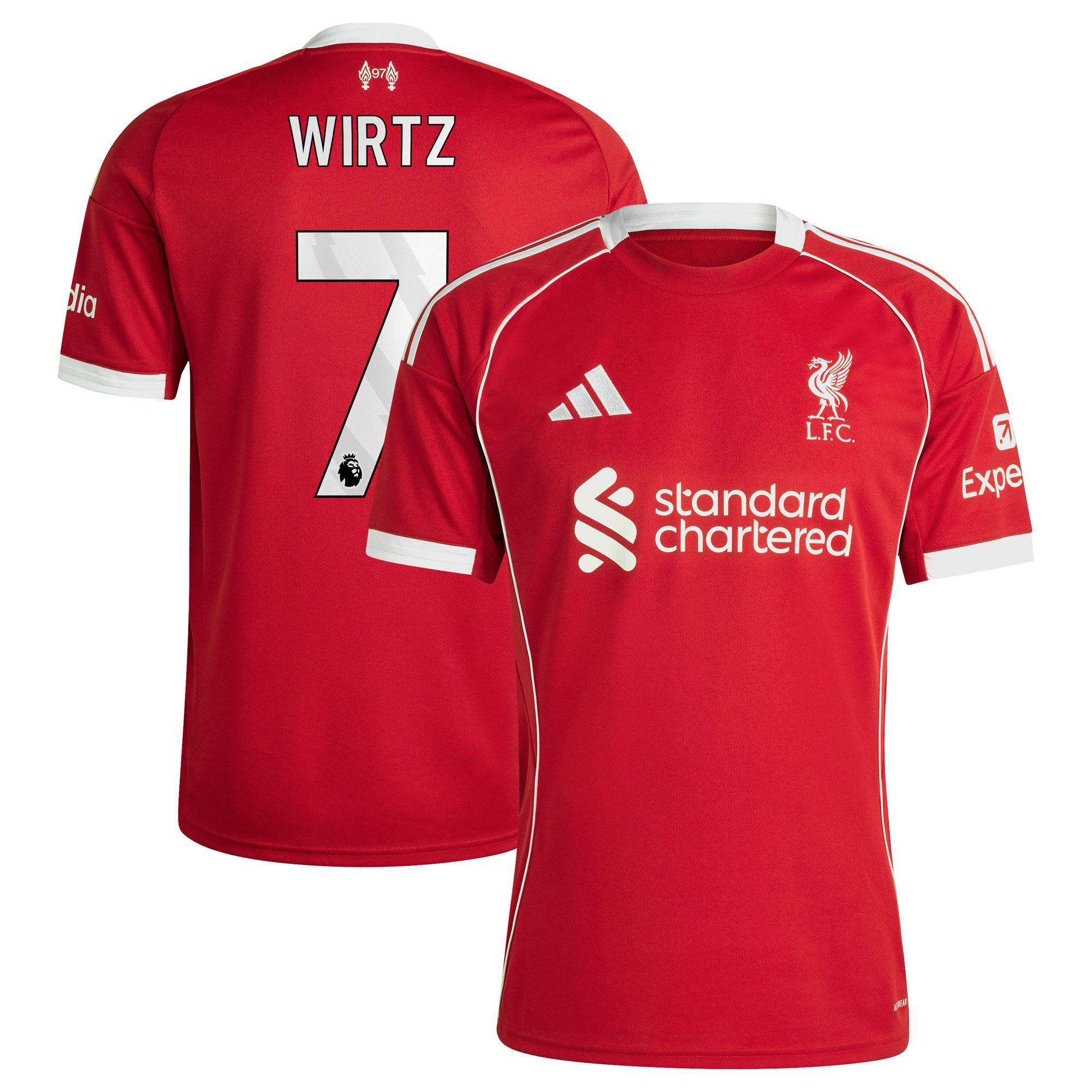 Liverpool adidas Heimtrikot 2025-26 mit Aufdruck Wirtz 7 Image