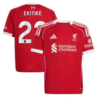 Liverpool adidas Heimtrikot 2025-26 - Kinder mit Aufdruck Ekitike 22 Image