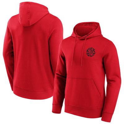 Kick It Out Slogan Graphic Hoodie – Rot/Schwarz – Herren Image