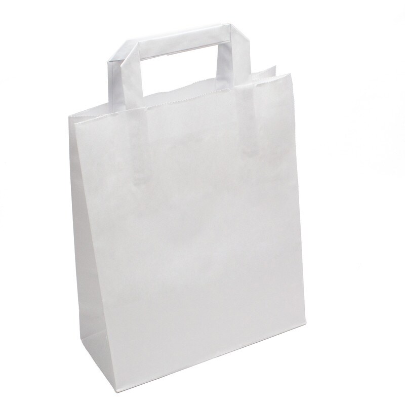 DayBays 2000 Stk. Papiertüten 22+10x28 cm weiß mit Flachhenkel Image