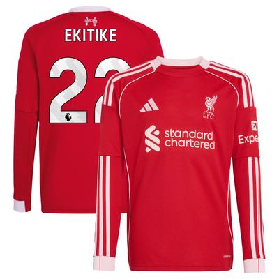 Liverpool adidas Heimtrikot 2025-26 - Kinder - Langarm mit Aufdruck Ekitike 22 Image