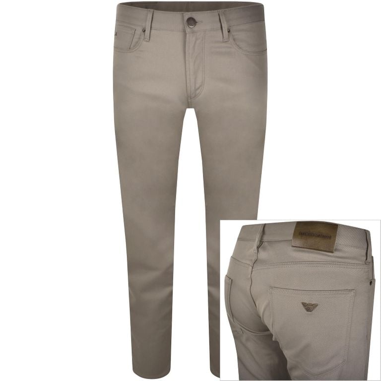 Emporio J06 Slim Fit Trousers - Gray - Armani Jeans