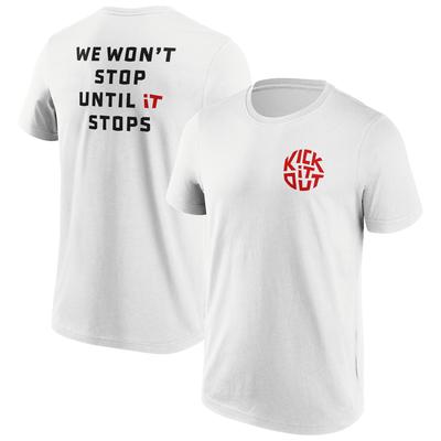 Kick It Out Slogan Graphic T-Shirt – Weiß/Rot – Herren Image