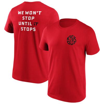 Kick It Out Slogan Graphic T-Shirt – Rot/Schwarz – Herren Image