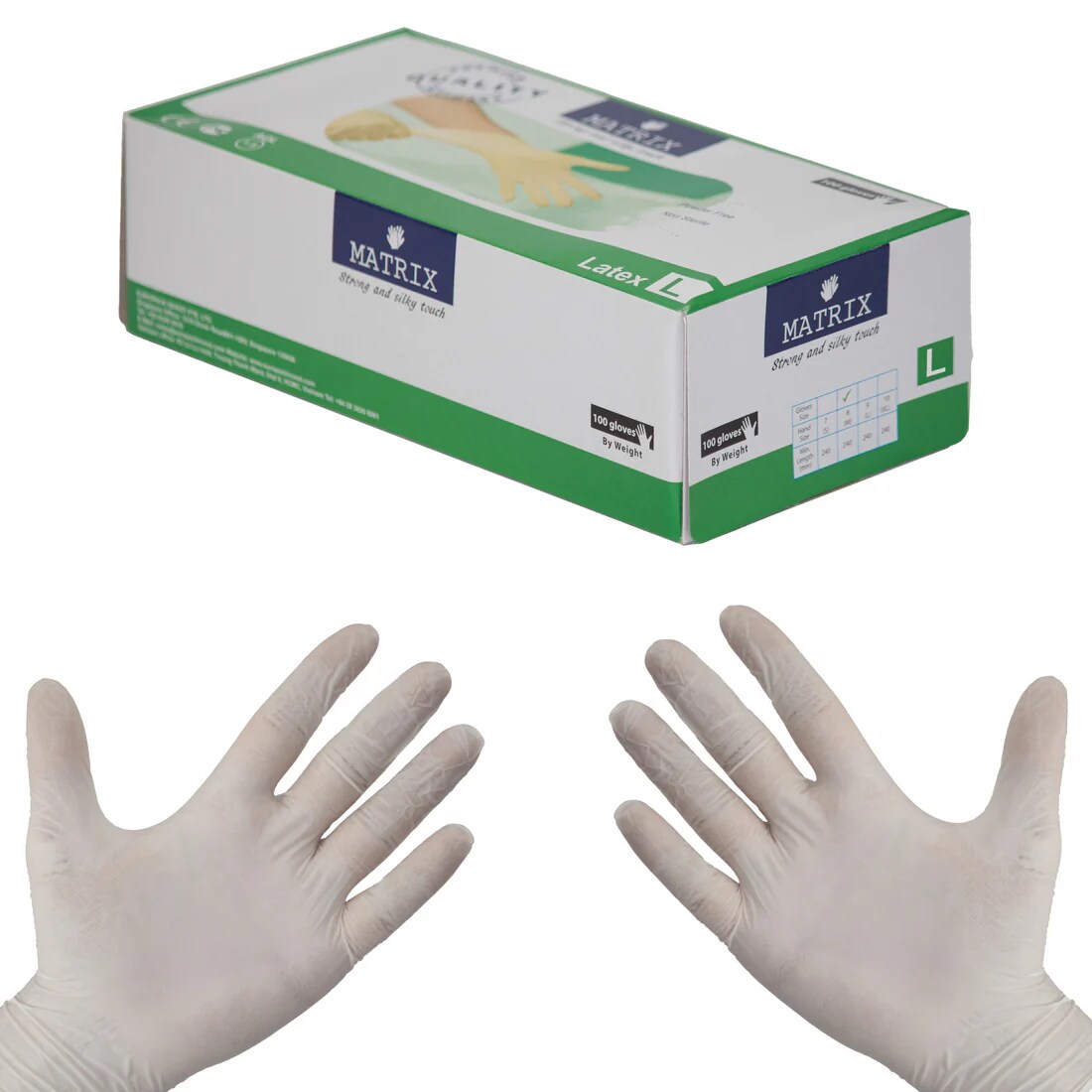 DayBays 20000 Stk. Latex Einweghandschuhe Größe M Weiß Puderfrei Image