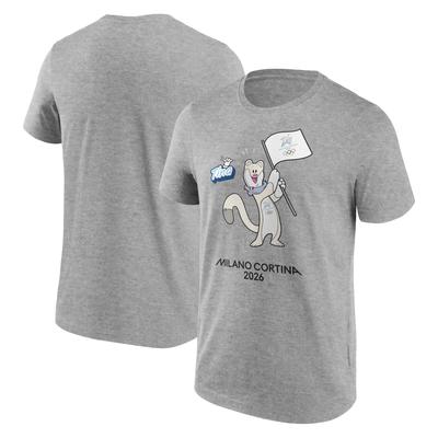 Milano Cortina 2026 Olympische Spiele Maskottchen Grafik-T-Shirt – Grau Image