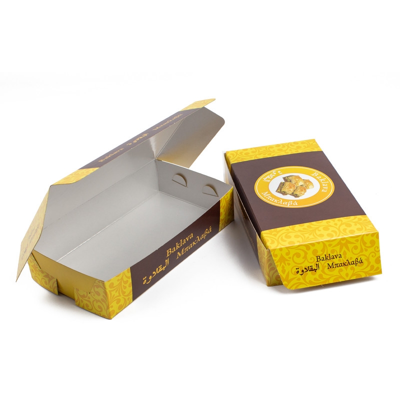 DayBays 300 Stk. Faltschachteln mit Druck für Baklava Box 500 gr. ca. 210×120 mm Image