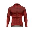 Per uomo Top Maglia da Ciclismo Grafico Geometrico Astratto Manica Lunga Bicicletta Maglia Top con 3 tasche posteriori Sole Protezione Solare Protezione solare Asciugatura Rapida Gli sport Rosso