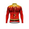 Per uomo Top Maglia da Ciclismo Grafico Geometrico Bicicletta Manica Lunga Bicicletta Maglia Top con 3 tasche posteriori Sole Protezione Solare Protezione solare Asciugatura Rapida Gli sport Rosso
