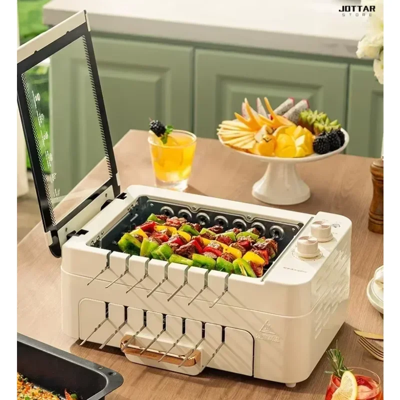 Nouveau grill de brochettes entièrement automatique. Pour usage domestique. Machine à barbecue. Gril Shabu-shabu. Sans fumée. Poêle à barbecue électrique.