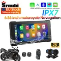 Srnubi Navigazione per moto da 6,86 pollici DVR Obiettivo 2K IPX7 Impermeabile portatile Wireless Carplay/Android Auto Bluetooth Monitor