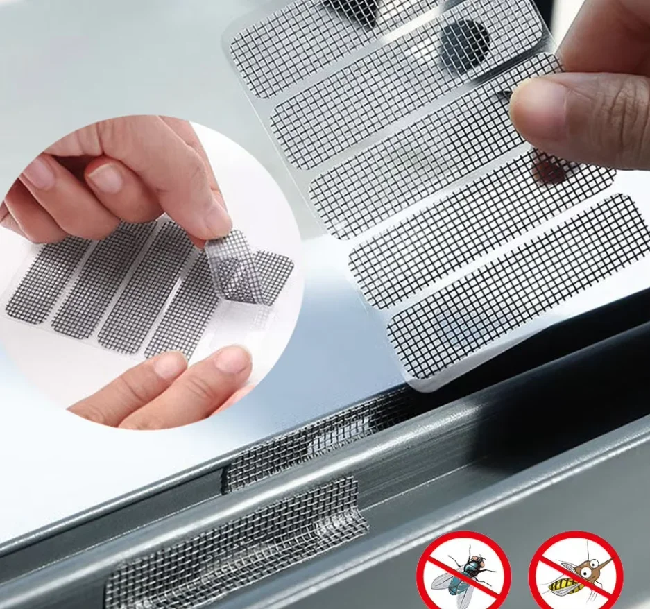 Fenster Bildschirm Patch Fix Net Anti Moskito Insekt Aufkleber Mesh Auspuff Grill für Fenster Tür Entwässerung Loch Ventilatie Abdeckung Image
