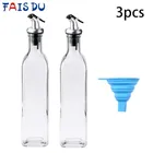 FAIS DU Bottiglia di olio di vetro Dispenser di olio d'oliva per cucina con silicone Funne Cucina Condimento Salsa Bottiglia di aceto Attrezzo da cucina