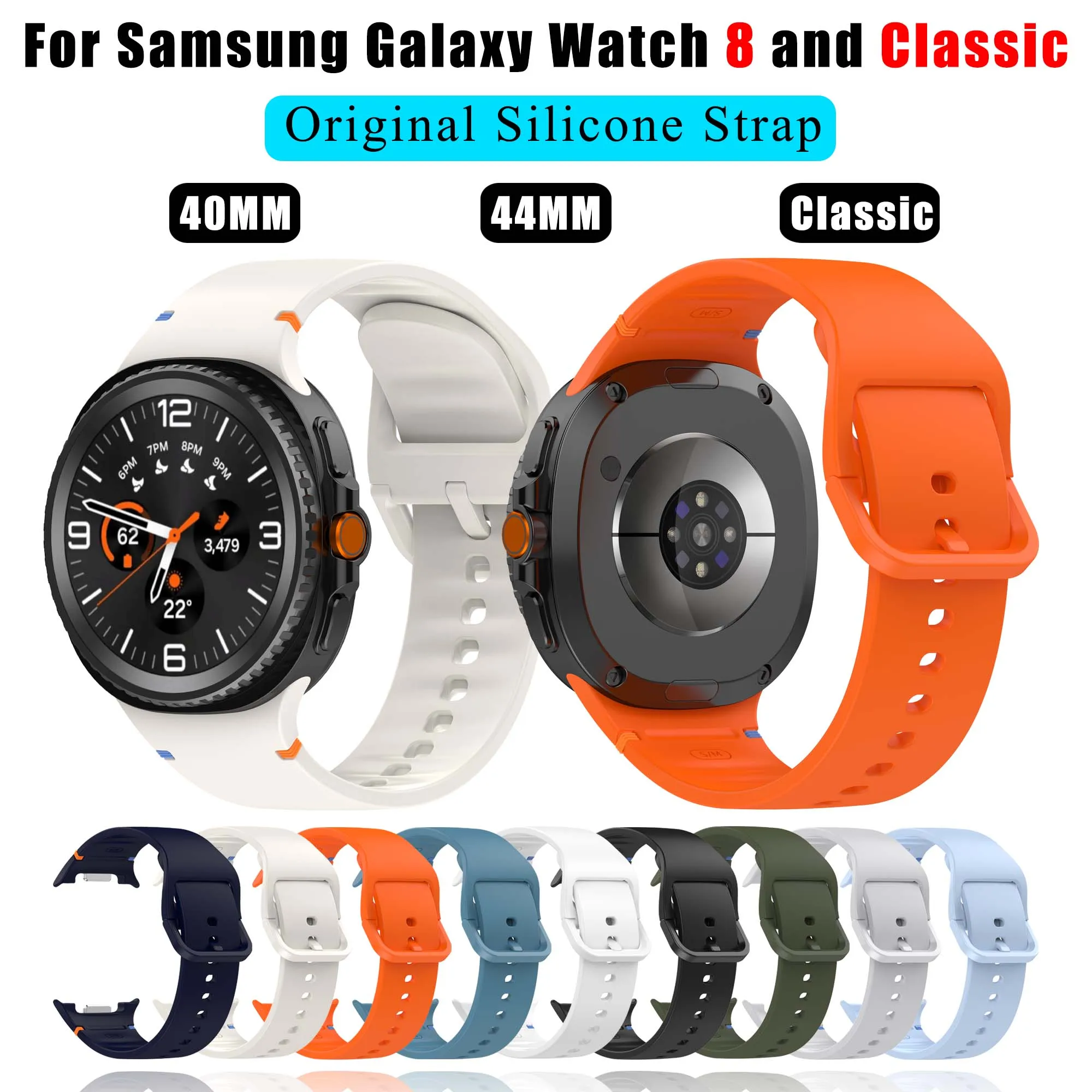 Original Silikon Soft Strap für Samsung Watch 8 Classic Band Ersatz Silikonarmband für Samsung Galaxy Watch 8 40 mm 44 mm Image