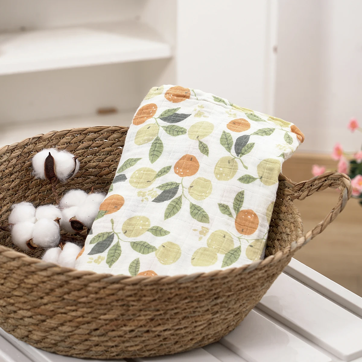 Elinfant Wickeldecken aus Bambus-Baumwoll-Musselin, Empfangsdecken, Badetuch, weich, gemütlich, für Neugeborene Image