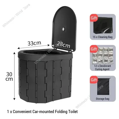 Portable Toilet for Camping Convenient Car-mounted Folding Toilet for Travel Adult Children and Elderly Portable PottyOdor-proof