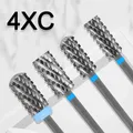 Gelak 4XC Punte a barilotto grande da 6,6 mm e 5,3 mm Punte da trapano per unghie Rimuovi gel metallo duro acrilico Fresatura per rimozione polvere forte