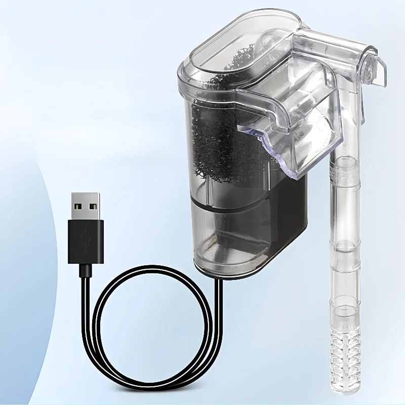 Neuer Hängefilter für Aquarien, Minifilter, USB, 2,5 W, 250 H/L, geeignet für Aquarien unter 30 cm Image