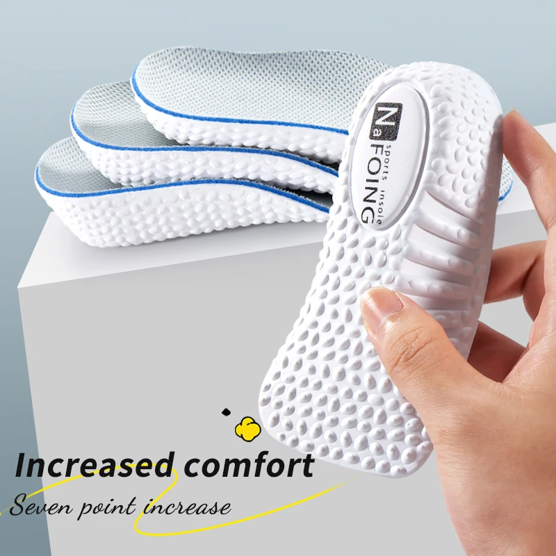 Höhe Erhöhen Einlegesohlen Männer Frauen Schuhe Flache Füße Arch Support Orthopädische Einlegesohlen Turnschuhe Ferse Lift Memory Foam Weiche Schuh Pads Image