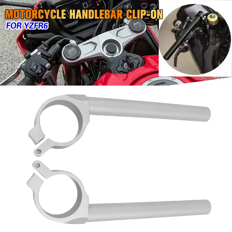 Manubri Clip-On per Moto Yamaha YZF-R6 YZF R6 YZFR6 2006-2016 2015 2014 2013 2012, Impugnature per Manubrio Clip-On