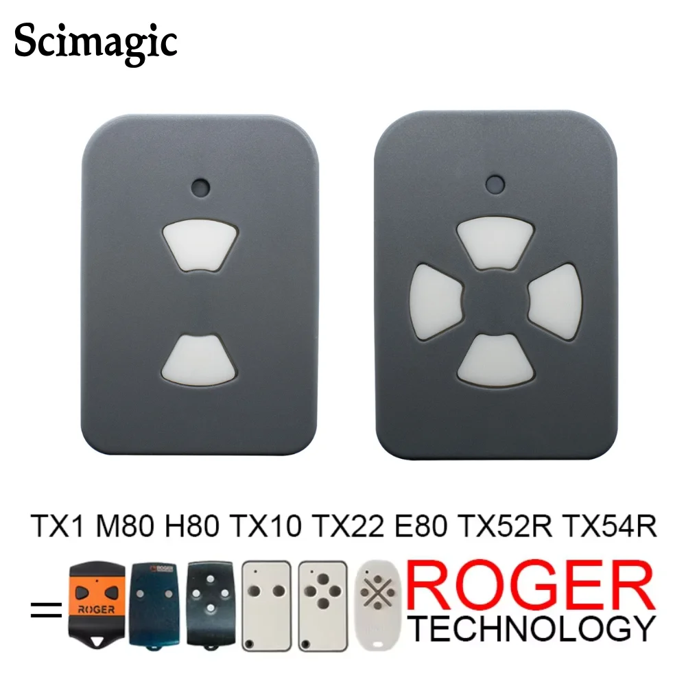 ROGER E80 TX52R TX54R TX22 TX10 TX1 M80 H80 Garagentor-Fernbedienung, Klon, Garagentoröffner, Programmierung, 433,92 MHz, fester Code Image