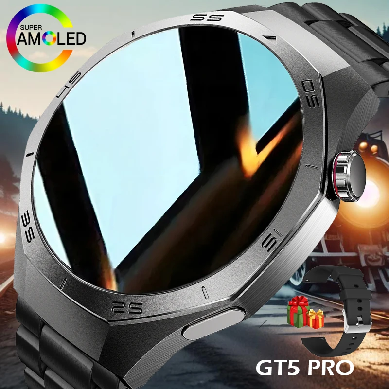 Neue GT5 Pro Sport Smart Watch Männer HD AMOLED Bildschirm GPS Motion Traject Herzfrequenz Bluetooth Anruf 1,52 "NFC SmartWatch IP68 + box Image