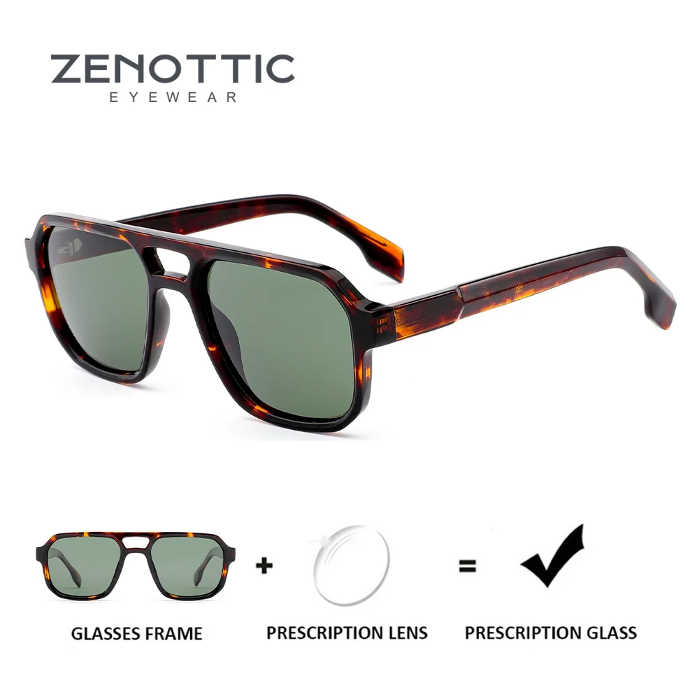 ZENOTTIC Stilvolle Myopie Aviator Rezept Sonnenbrille Männer Handgemachte Acetat Uv400 Polarisierte Pilot Korrigierende Sonnenbrille Image