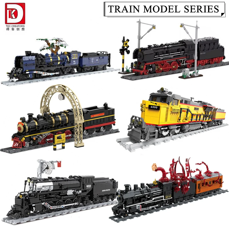 MOC Stadt Zug Gebäude Set Modelle Maschine Lokomotive Power Technische Funktion Bausteine Ziegel DIY Spielzeug Für Kinder Geschenke Image