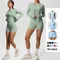 Yoga Sets Sports Fitness Push Up Tight Zipper Coat Yoga Suit Running Workout Gym Shorts Sleeved Yoga Clothes Tracksuits Sports
