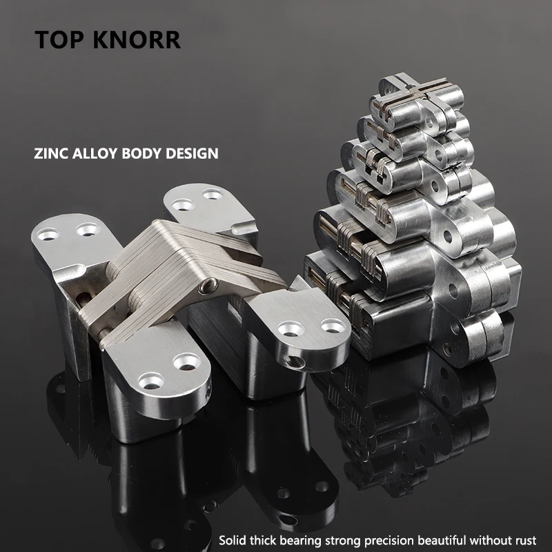 TOP KNORR Tür Scharnier Unsichtbare Scharnier Versteckte Folding Tür Holztür Scharnier Zimmer Schlafzimmer 180 Grad Kreuz Dunklen Montiert Flache scharnier Image