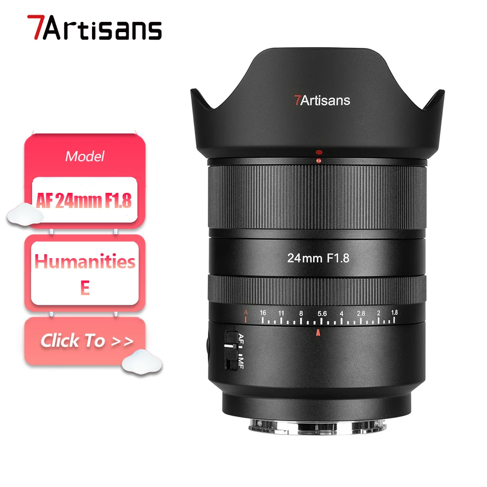 7artisans AF 24 mm F1.8 Vollformat-Kameraobjektiv mit großer Blende für Geisteswissenschaftenfotografie mit Sony E-Mount A7RIII ZVE10 Image