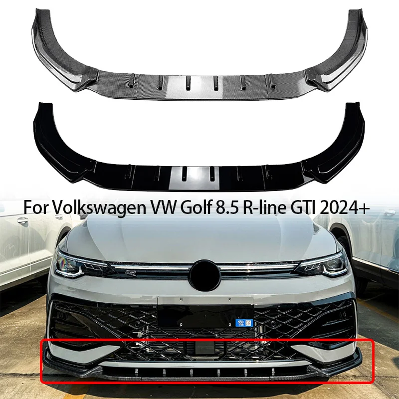 Auto Paraurti Anteriore per Volkswagen VW Golf 8.5 MK8.5 R-line GTI 2024 + Lip Spoiler Diffusore Splitter Auto Body Kit Accessori Auto